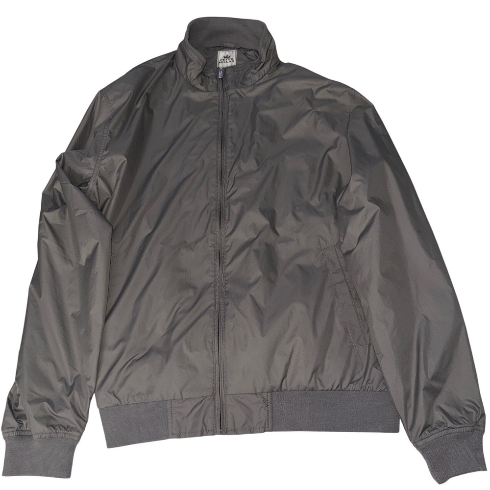 Peter Millar Mens Gray Lightweight Bomber Jacket Full Zip Size XL Golf